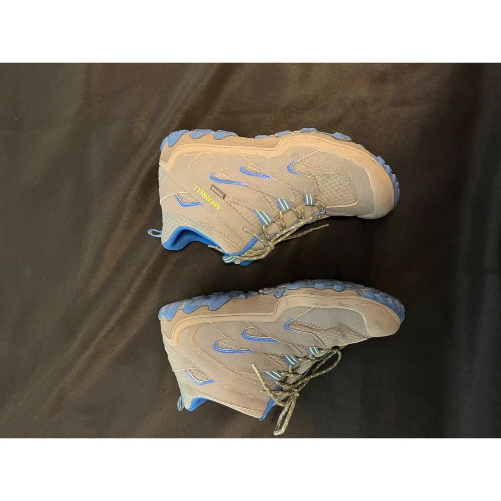 Merrell MK262305 Hiking Boots Grey Blue Trail Shoes Mens 7M Women 8.5 EU 38